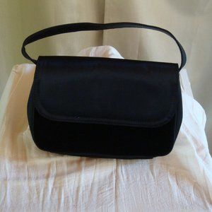 Black Velvet and Satin Evening Bag